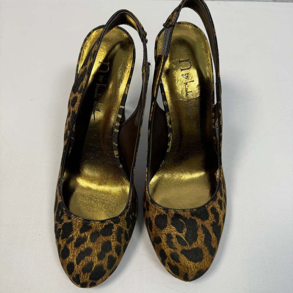 Nicole Miller Sexy Animal Print Slingback Pumps Size 8.5 - Picture 2 of 6